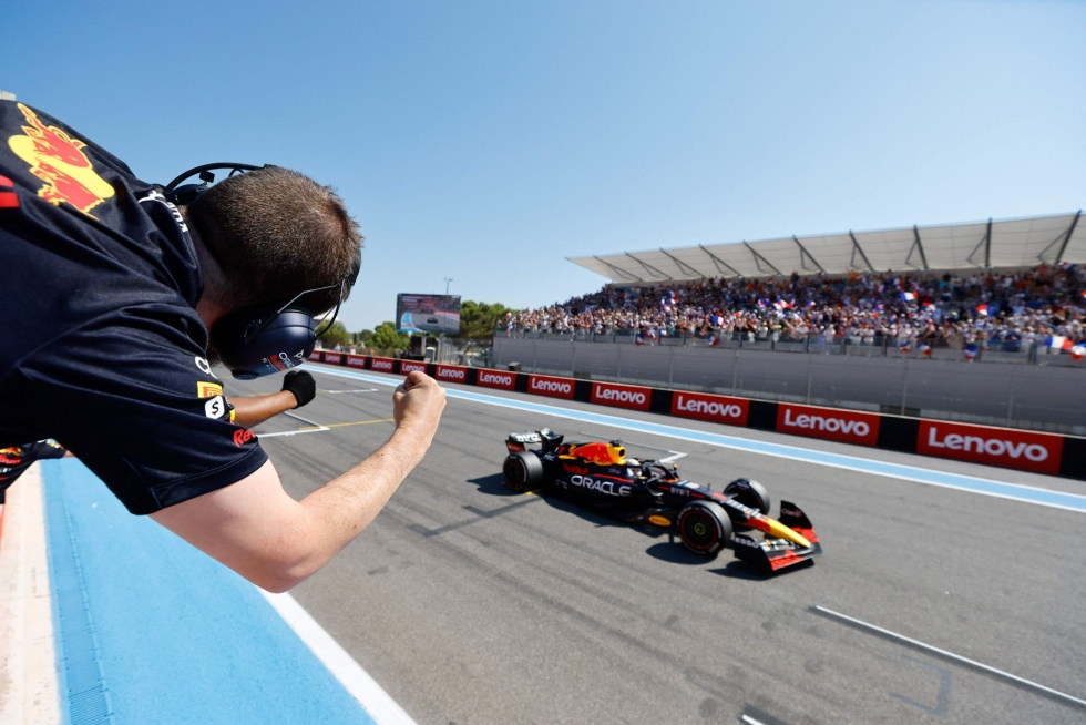 Red Bullin Max Verstappen ajoi Ranskassa voittoon. LEHTIKUVA/AFP