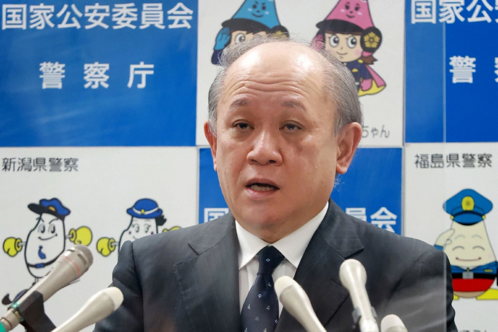 Kansallisen poliisiviraston johtaja Itaru Nakamura ilmoitti torstaina jättäneensä eroilmoituksen. LEHTIKUVA/AFP