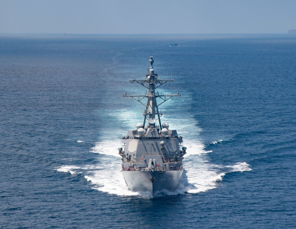 Yhdysvaltain merivoimien mukaan läpikulun tarkoituksena oli osoittaa Yhdysvaltain sitoumus vapaaseen ja avoimeen Tyynenmeren alueeseen. Lehtikuva/AFP