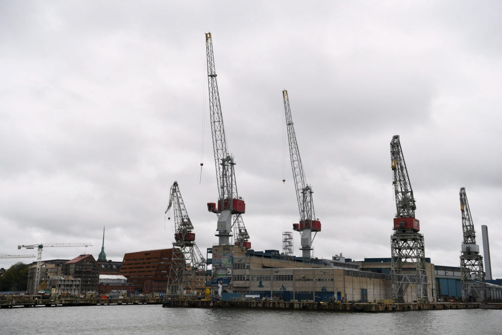 Konkurssihakemuksen mukaan Merimalla on telakkayhtiö Helsinki Shipyardilta noin 307  000 euron saatava, josta on maksamatta 50  314 euroa. LEHTIKUVA / ANTTI AIMO-KOIVISTO 