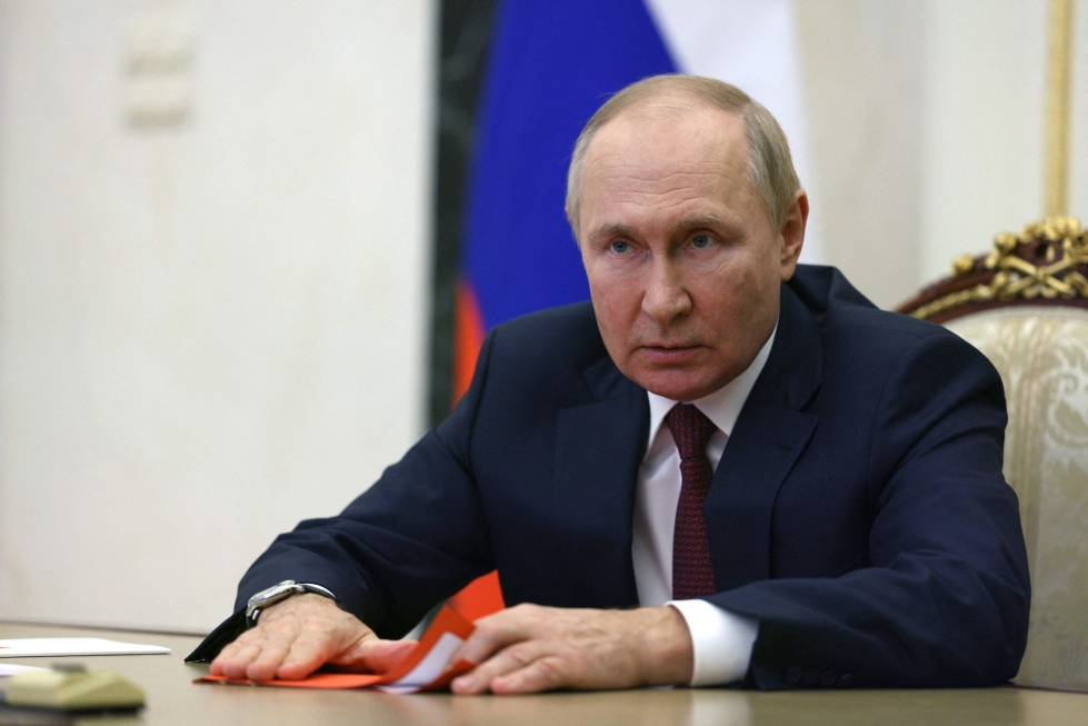 Putinin on tarkoitus vahvistaa miehitettyjen alueiden liittäminen Venäjään perjantaina. Lehtikuva/AFP
