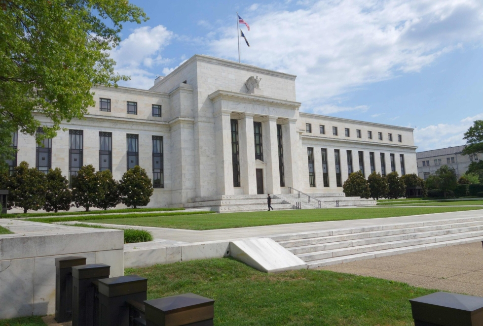 Yhdysvaltojen keskuspankki Fed nosti ohjauskorkoaan 0,75 prosenttiyksiköllä ja ennakoi tuntuvia korotuksia jatkossakin. LEHTIKUVA / AFP