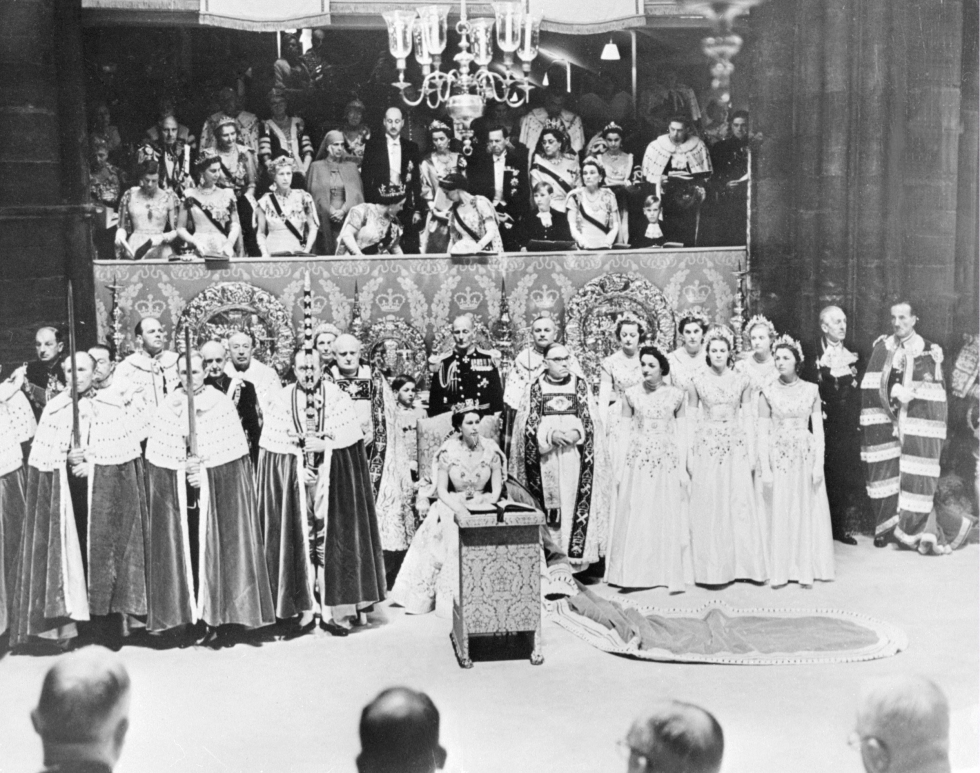 Hautajaiset pidettäneen Westminister Abbeyssä, jossa Elisabetin kruunajaiset järjestettiin vuonna 1953. Lehtikuva/AFP