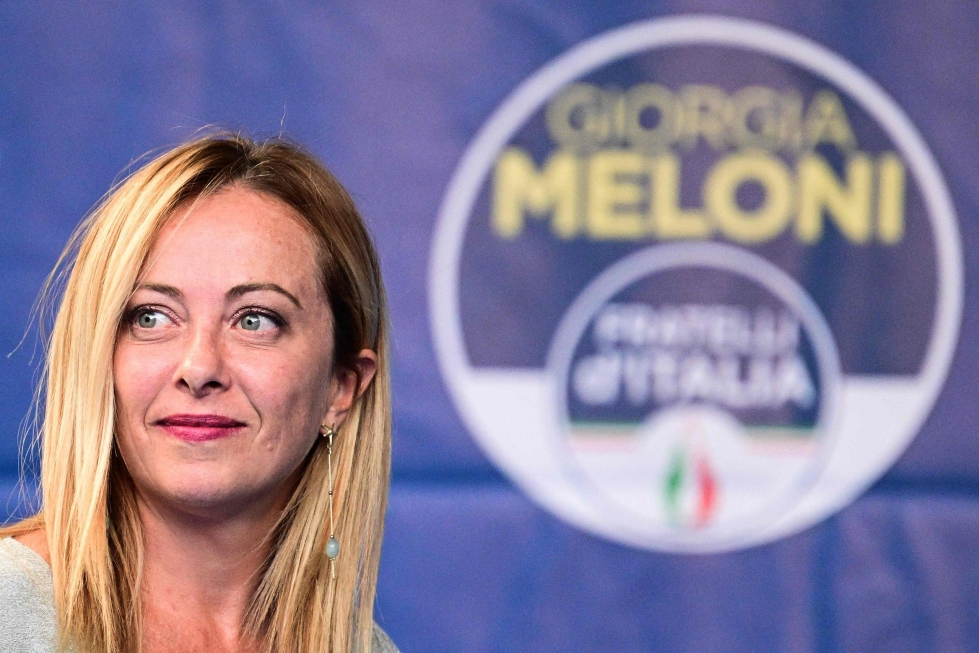 Italia on saamassa Giorgia Melonista ensimmäisen naispääministerinsä. LEHTIKUVA / AFP