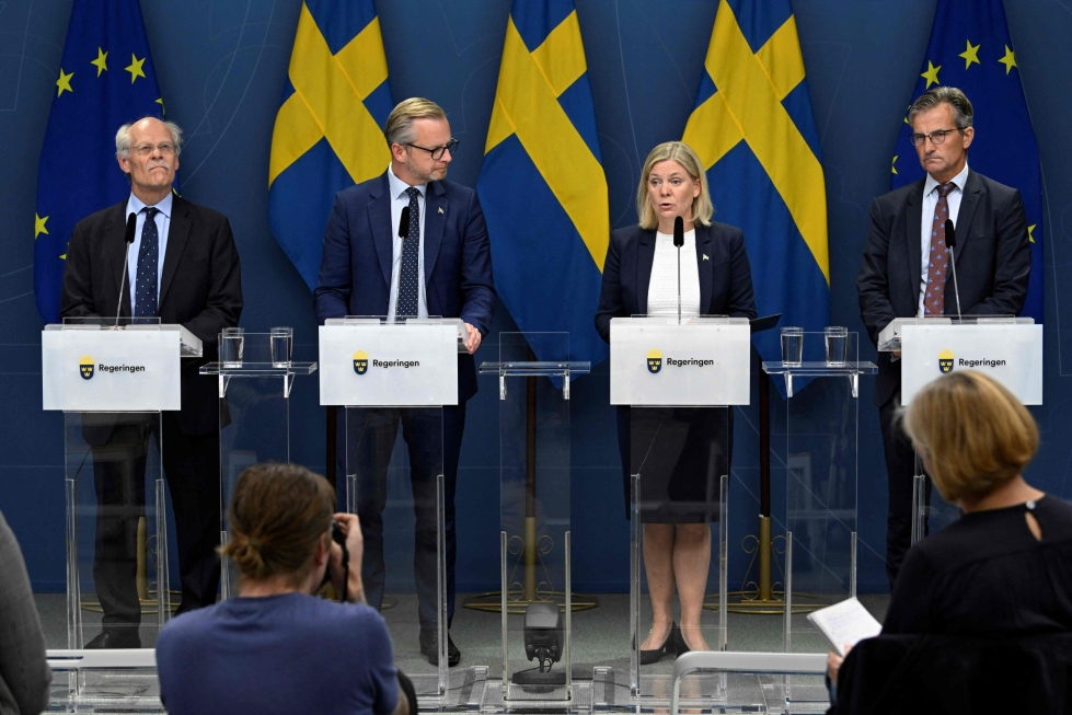 Ruotsin hallitus ilmoitti toimista, joilla on tarkoitus vakauttaa energiamarkkinoita. Lehtikuva/AFP