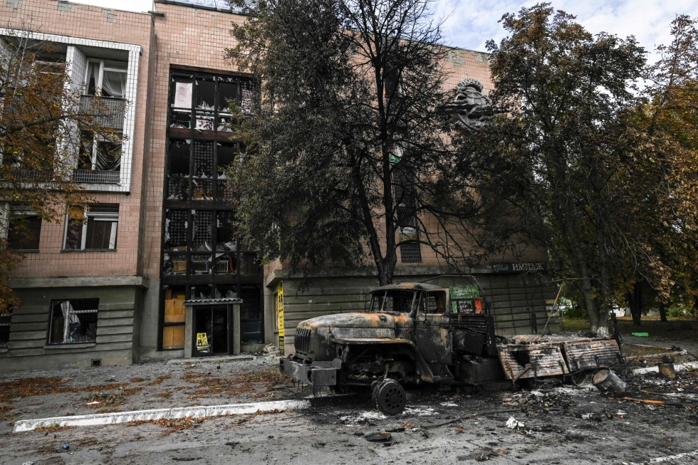 Kuva Balaklijan kaupungista Harkovan alueelta lauantailta. LEHTIKUVA/AFP
