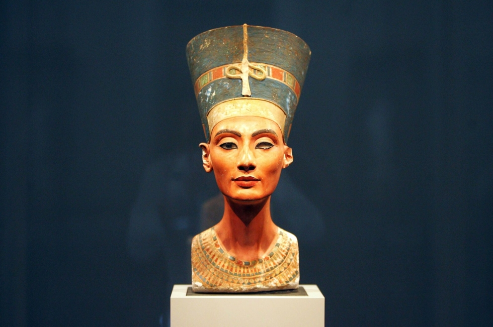 Kuningatar Nefertitin rintakuva on peräisin noin vuodelta 1340 ennen ajanlaskun alkua. LEHTIKUVA/AFP
