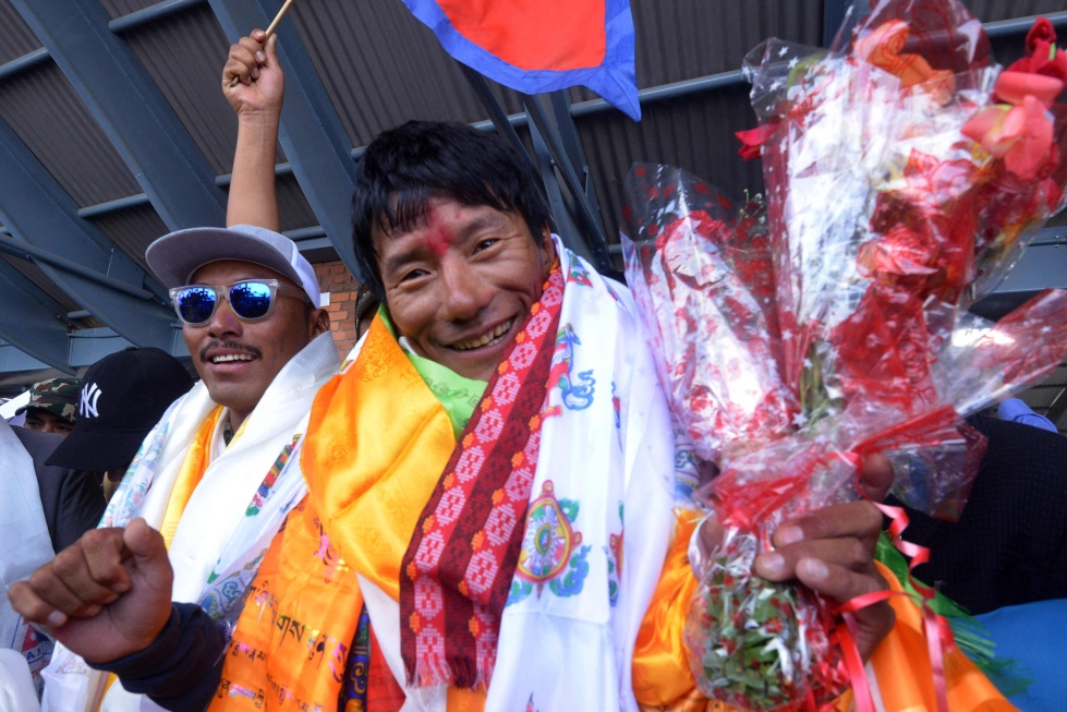 Nepalilainen Sanu Sherpa on ainoa ihminen, joka on kiivennyt jokaiselle kasitonniselle vähintään kahdesti. Lehtikuva/AFP