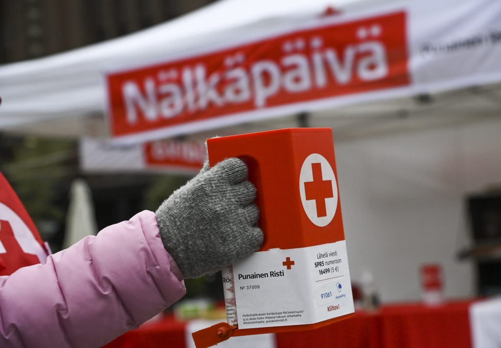 Myös Suomen Punaisen Ristin Nälkäpäivä-keräyksen tuottoja on suunnattu ukrainalaisten auttamiseen. LEHTIKUVA / MARKKU ULANDER