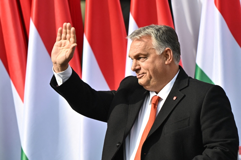 Unkarin pääministeri Viktor Orban kertoo maansa parlamentin ratifioivan Suomen ja Ruotsin Nato-jäsenyydet ensi vuoden puolella. LEHTIKUVA / AFP