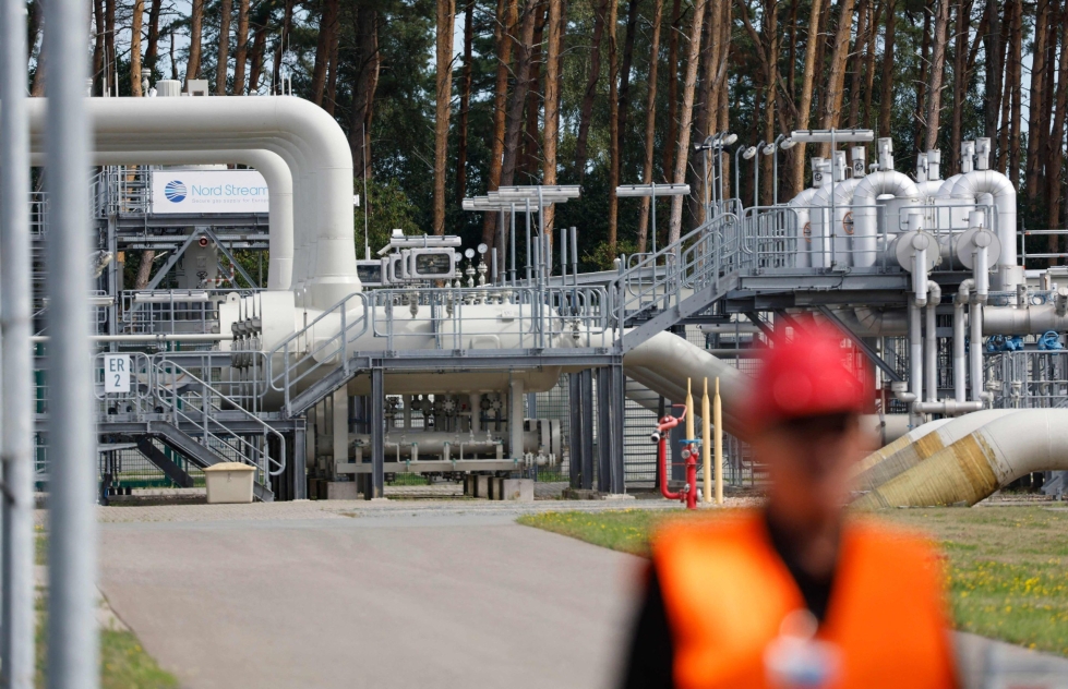 Kaasunjakelukeskus Lubminissa Saksassa lähellä Puolan rajaa 30. elokuuta 2022. AFP/Lehtikuva