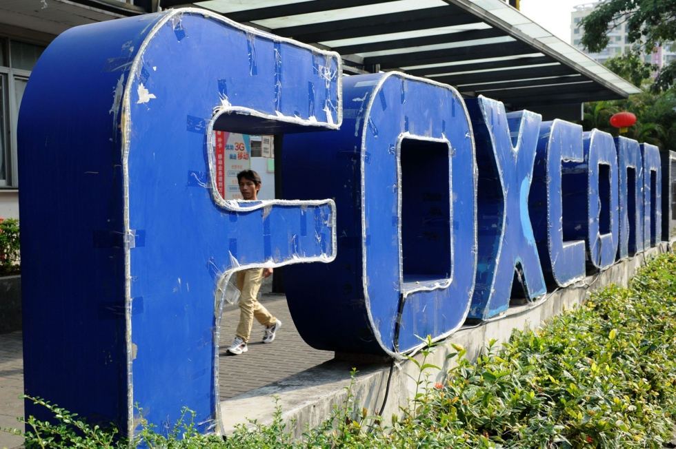 Foxconnin tehdas on Kiinan keskiosassa Zhengzhoun kaupungissa. Arkistokuva. 
LEHTIKUVA/AFP