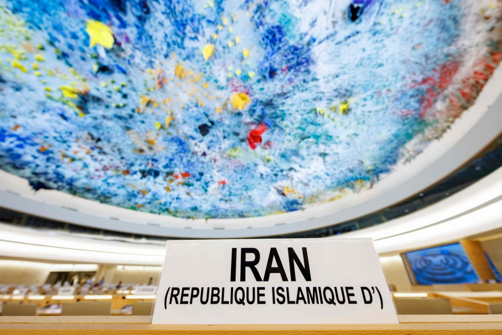 YK:n ihmisoikeusneuvoston ylimääräisessä kokouksessa käsitellään Iranin heikkenevää ihmisoikeustilannetta. LEHTIKUVA/AFP