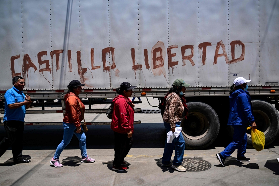 Castillon syrjäyttämisen jälkeen Perussa on ollut laajoja mielenosoituksia. LEHTIKUVA/AFP