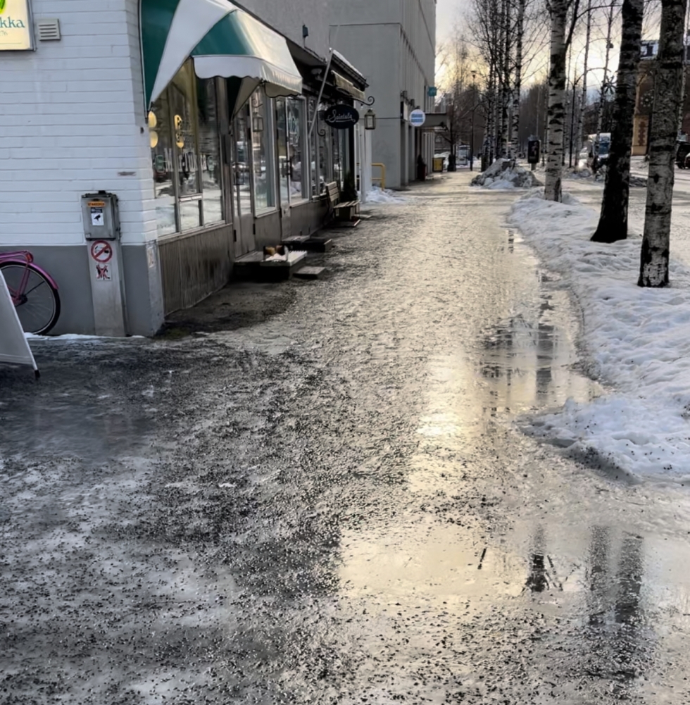 Joensuun kadut olivat märkiä 26. tammikuuta.