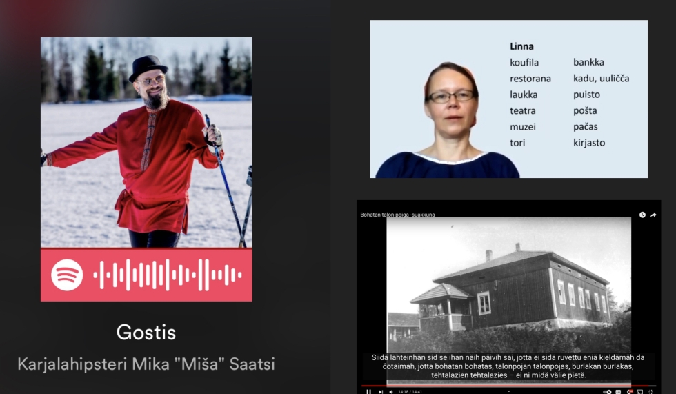 Mika Saatsin kokoama kuva yliopiston karjalankielisten 
materiaalien julkaisuista.
