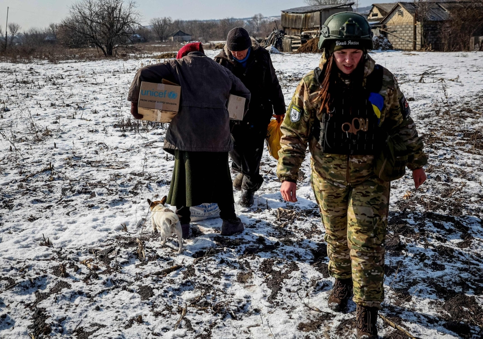 Venäjä hyökkäyssota Ukrainassa on kestänyt nyt vuoden ajan. Kuva tiistailta Donetskin alueelta. 