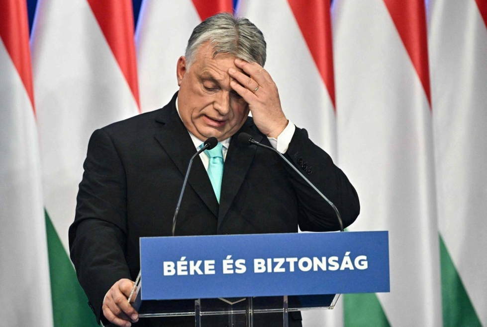 Pääministeri Viktor Orban pyyhki hikeä viime lauantaina valtakunnan tilaa käsittelevän puheensa aikana.
