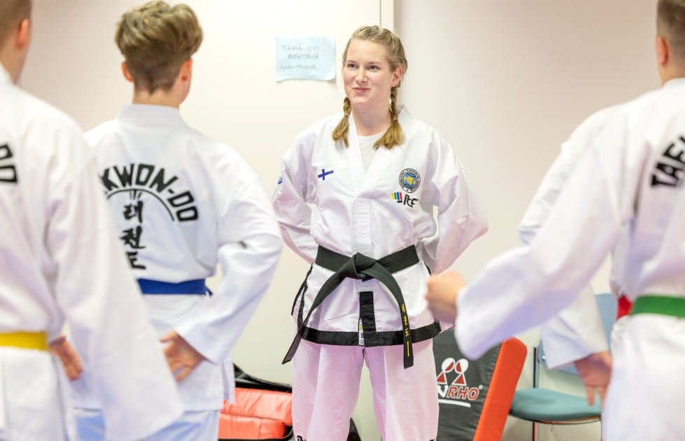 Janita Lehti aloitti taekwondon syksyllä 2017 muutettuaan Joensuuhun. Arkistokuva helmikuulta.