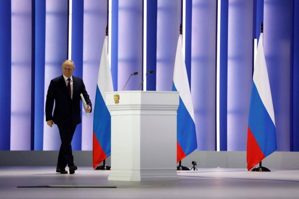 Venäjän presidentti Vladimir Putin piti kansakunnan tilaa käsitelleen puheensa tiistaina Moskovassa.