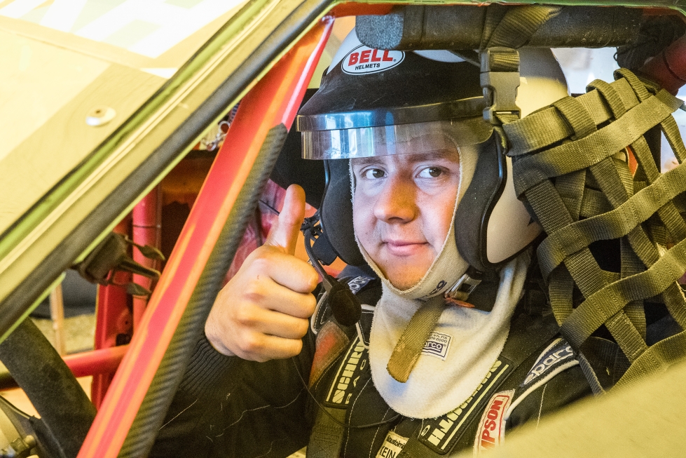 Ville Mikkonen kuvattuna rallicrossin SM-osakilpailussa Ylämyllyn moottoriradalla vuonna 2019.