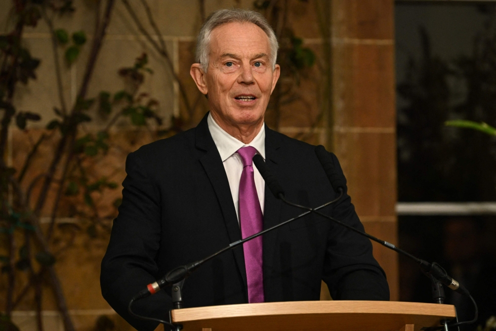 Tony Blair kuvattuna Belfastissa huhtikuussa 2023.