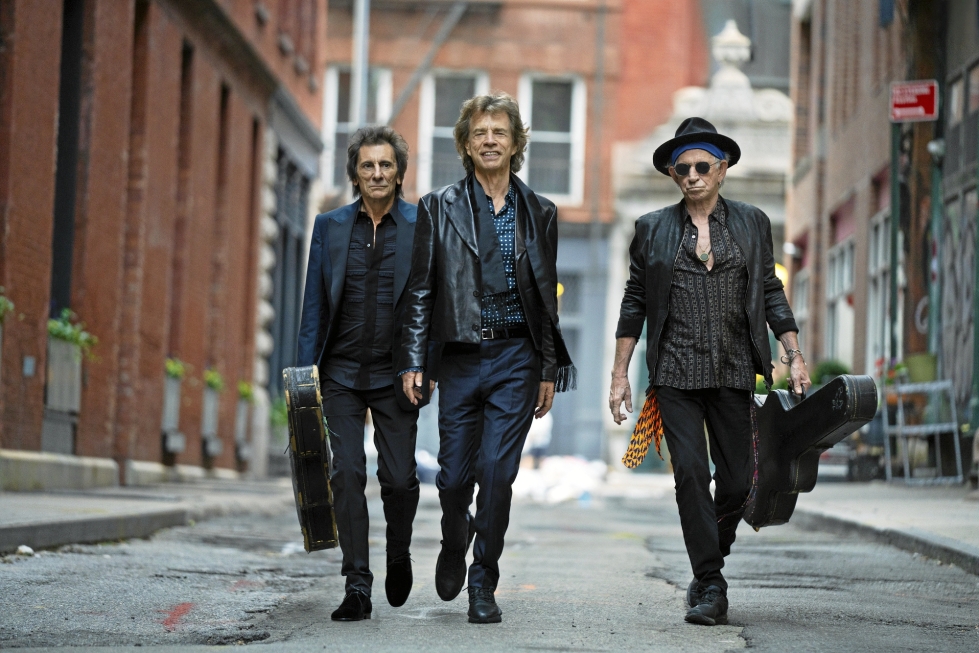 Rolling Stonesissa on enää kolme jäsentä: Ronnie Wood (vas.), Mick Jagger ja Keith Richards.