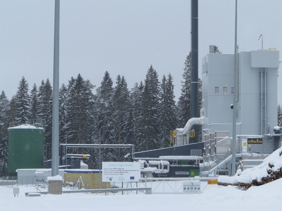 Green Fuel Nordic ei saanut lisärahoitusta toimintansa jatkamiseksi. Arkistokuva Lieksan jalostamosta joulukuulta 2023.