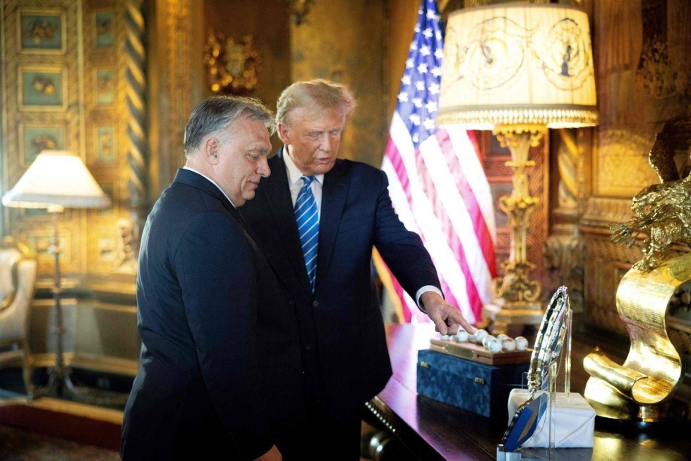 Unkarin pääministeri Viktor Orbán (vas.) ja uudelleen Yhdysvaltain presidentiksi mielivä Donald Trump tapasivat viime viikolla Yhdysvalloissa.