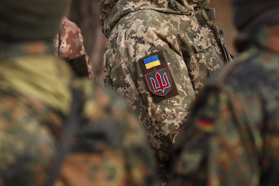 Ukrainalaissotilaita harjoittelemassa Saksassa 23.2.2024.