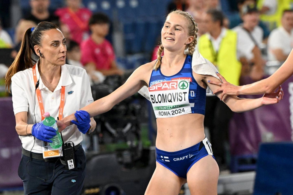 Nathalie Blomqvist piti Suomen ennätystä pilkkanaan 5 000 metrillä Roomassa.