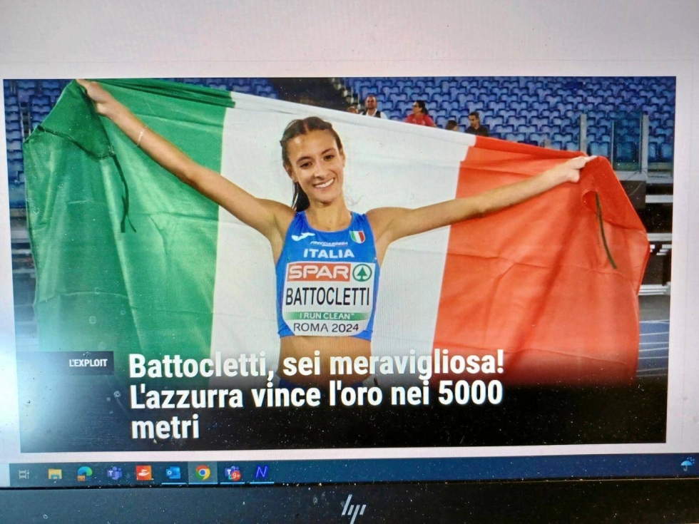 Yleisurheilu nousi perjantaina hetkeksi italialaisten menestyksen ansiosta La Gazzetta dello Sportin pääaiheeksi.