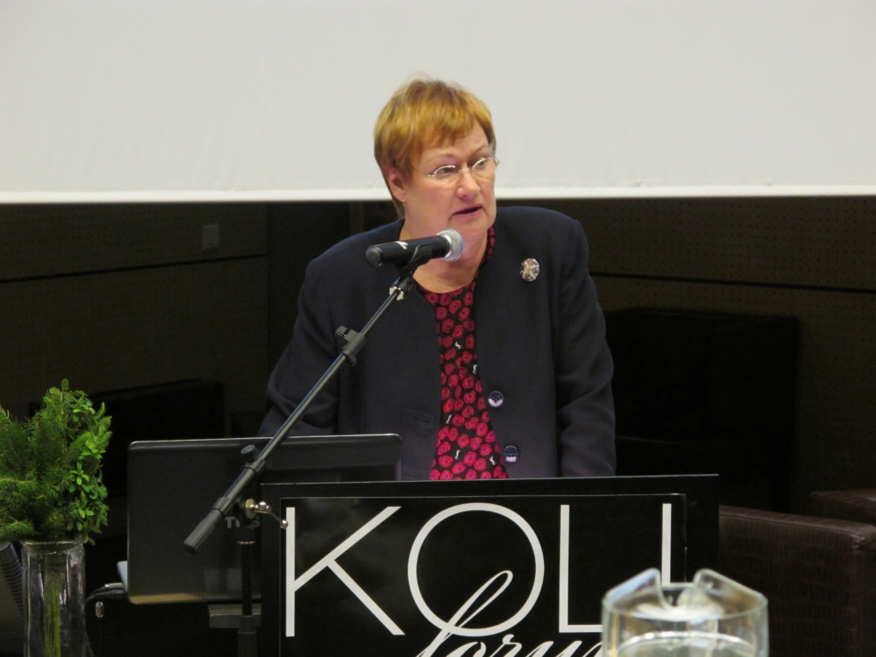 Tarja Halonen kävi puhumassa Koli Forumin tapahtumassa vuonna 2011.