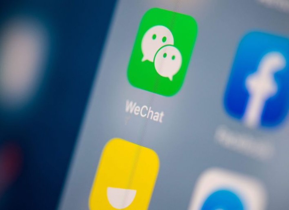 Wechat on erittäin laajasti käytetty sovellus kotimarkkinoillaan Kiinassa ja sillä on Yhdysvalloissakin noin 19 miljoonaa käyttäjää. LEHTIKUVA/AFP