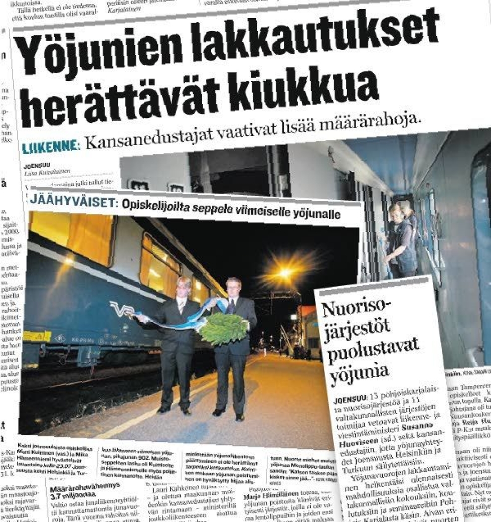 arjalainen seurasi yöjunakiistaa siihen saakka kun opiskelijat saattelivat viimeisen yöjunan 2.9. 2006.