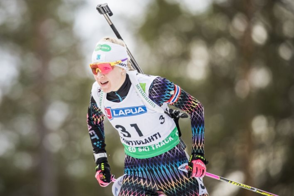 Kaisa Mäkäräinen on kilpaillut tällä kaudella jo pariin otteeseen Kontiolahden laduilla.