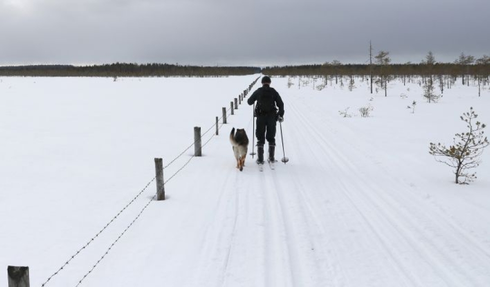 Pohjois-Karjalan rajavartiostolla valvottavaa maarajaa on noin kolmesataa kilometriä.