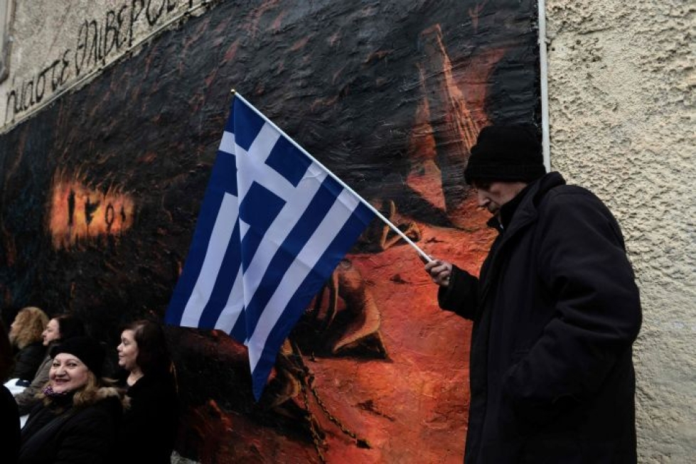 Kreikka on estänyt lähes 30 vuotta jatkuneen nimikiistan aikana Makedonian pyrkimyksen päästä EU:n tai Naton jäseneksi. Maa itsenäistyi rauhanomaisesti Jugoslaviasta vuonna 1991. LEHTIKUVA/AFP