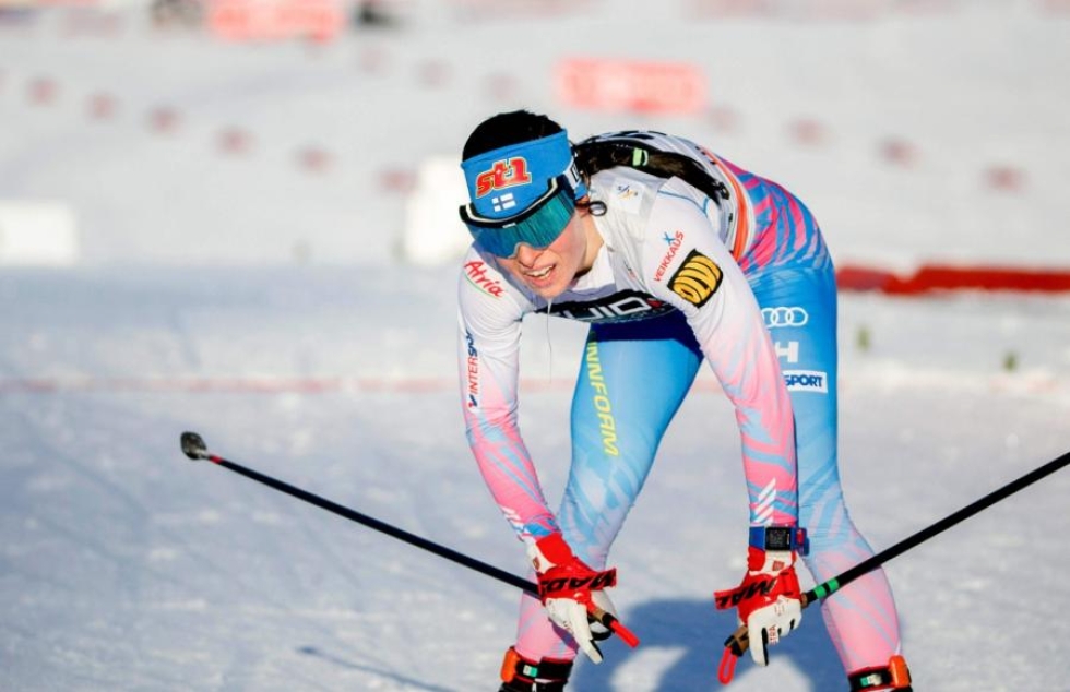 Krista Pärmäkosken aiemmat nelossijat ovat tulleet perinteisen hiihtotavan sprinteistä. Falunissa hiihtotapa oli vapaa. LEHTIKUVA/AFP