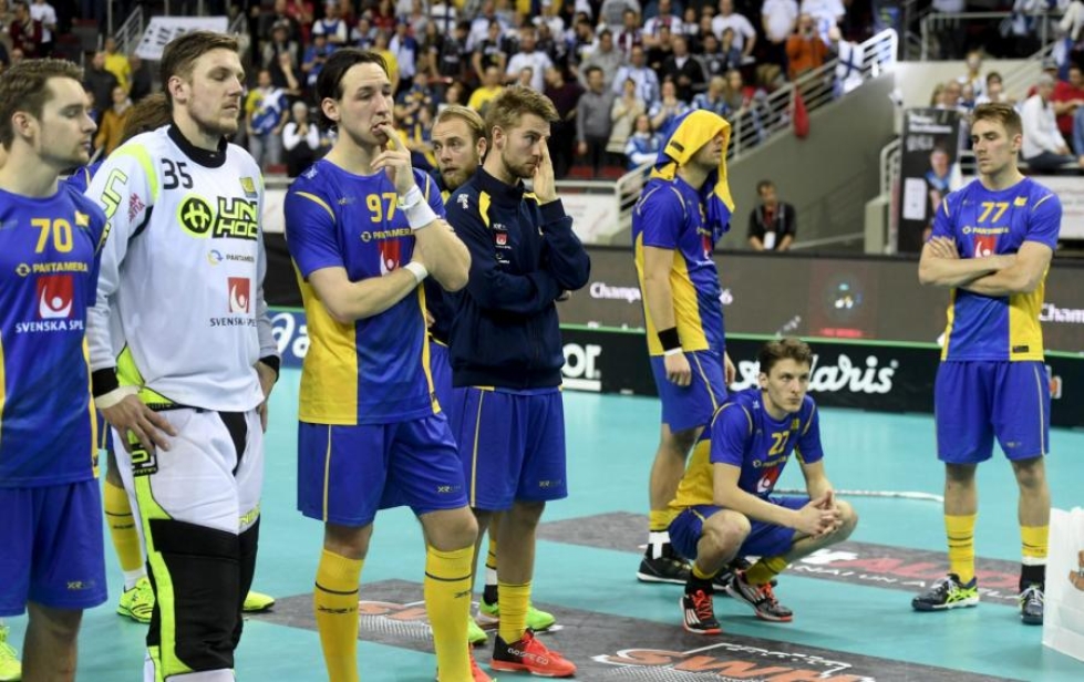Ruotsin maajoukkue oli ennakosuosikki MM-finaalissa. LEHTIKUVA / Vesa Moilanen