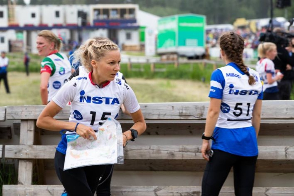 Marika Teini juoksi Halden SK:n riveissä viime kesän Jukolan viestissä Kangasalla.