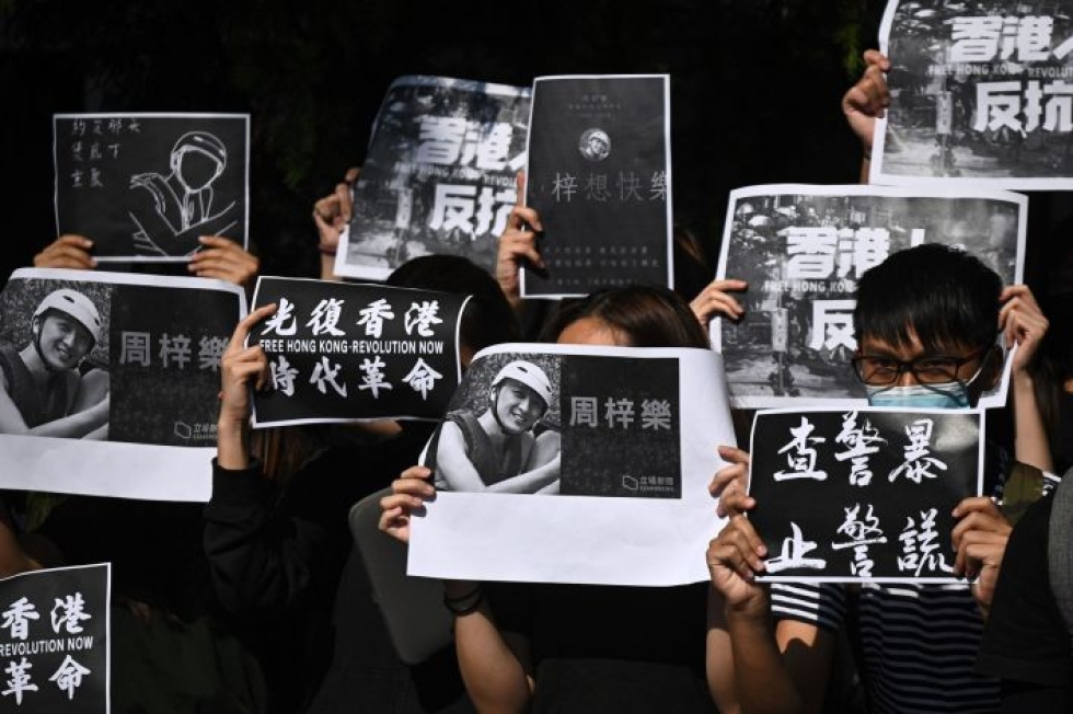 Hongkongin mielenosoitukset ovat jatkuneet jo viisi kuukautta. Lehtikuva/AFP