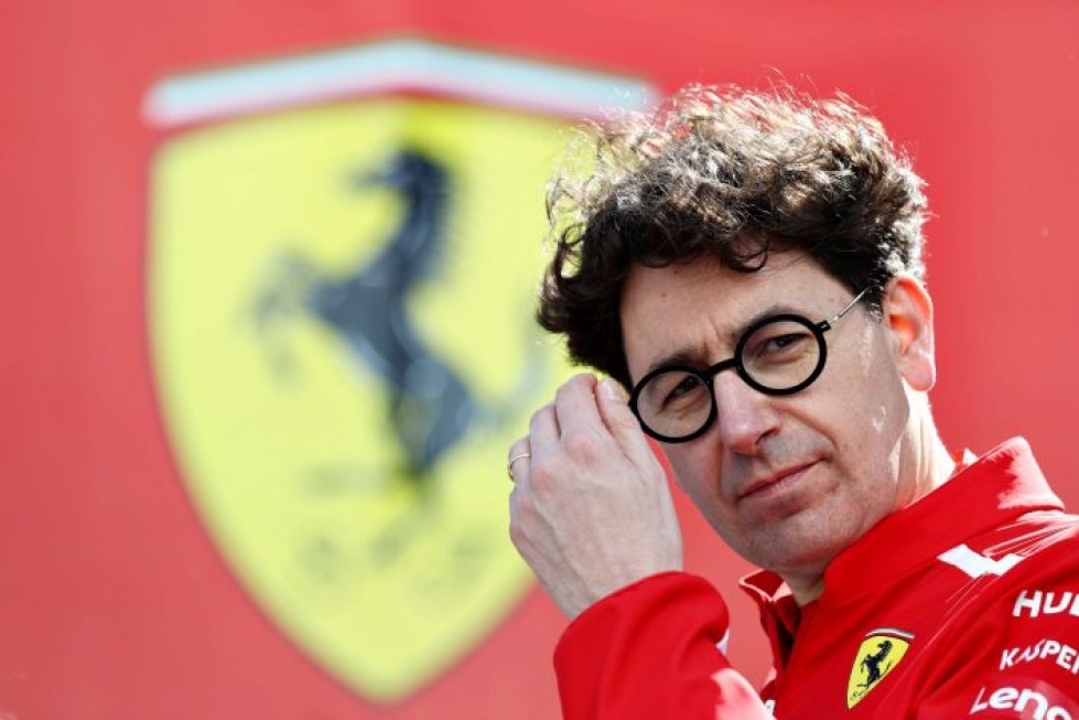 Ajatusta sarjakauden venyttämisestä väläytteli Ferrarin tallipäällikkö Mattia Binotto. LEHTIKUVA/AFP