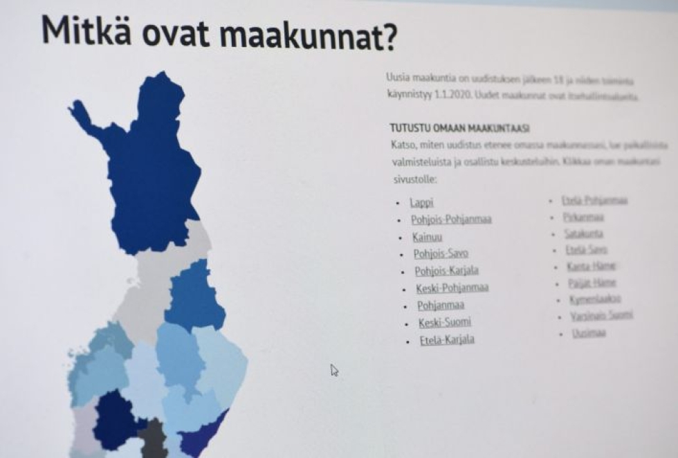 Manner-Suomessa on nykyisin 18 maakuntaa. Lehtikuva / Heikki Saukkomaa