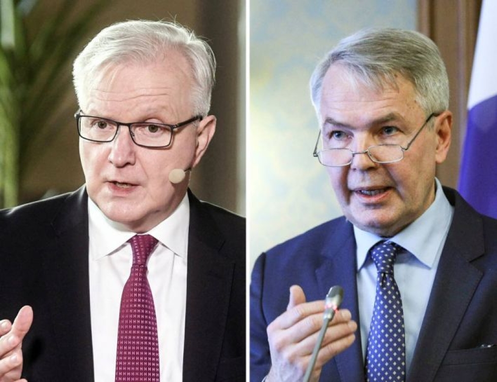 Suomen Pankin pääjohtaja Olli Rehn (kesk.) ja ulkoministeri Pekka Haavisto (vihr.) ovat omiensa keskuudessa suursuosikkeja presidenttiehdokkaiksi.