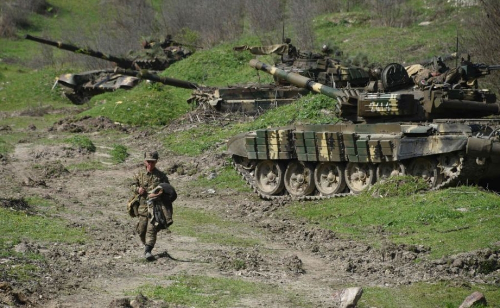 Taistelut ovat vime viikkoina kiihtyneet Vuoristo-Karabahin alueella. LEHTIKUVA/AFP