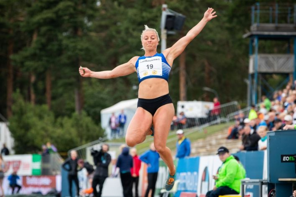 Marika Partisen hyppy ei riittänyt tällä kertaa SM-finaaliin. Arkistokuva.