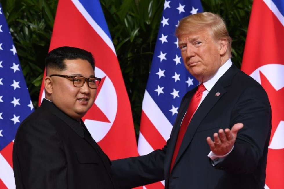 Yhdysvaltain presidentti Donald Trump ja Pohjois-Korean johtaja Kim Jong-un tapasivat edellisen kerran kesäkuussa. LEHTIKUVA / AFP