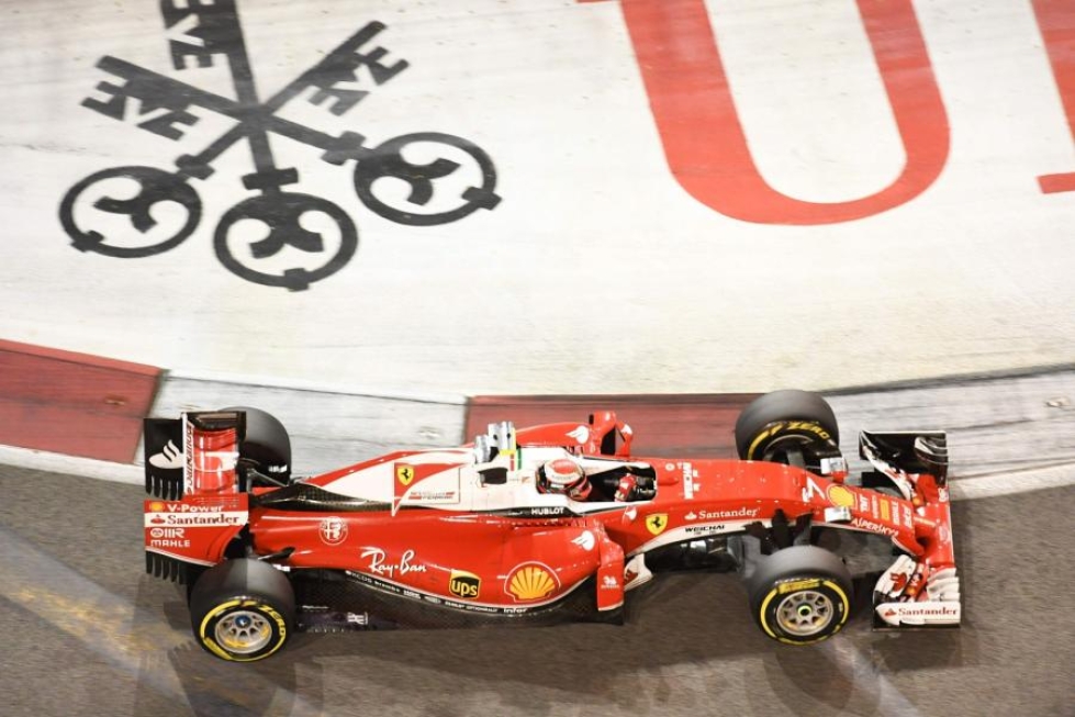 Räikkönen jäi Ferrarillaan kärkivauhdista 0,716 sekuntia. Lehtikuva/AFP.