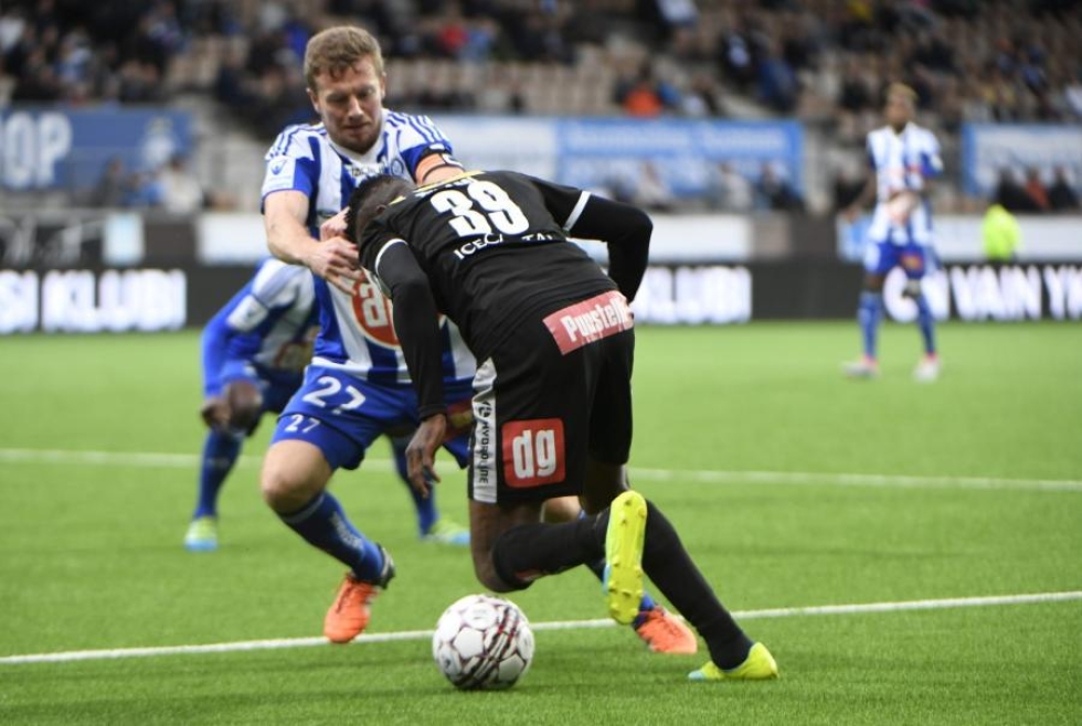 HJK otti 1–0-kotivoiton KuPSista ja kipusi yhden pisteen turvin ohi IFK Mariehamnin. LEHTIKUVA / Martti Kainulainen